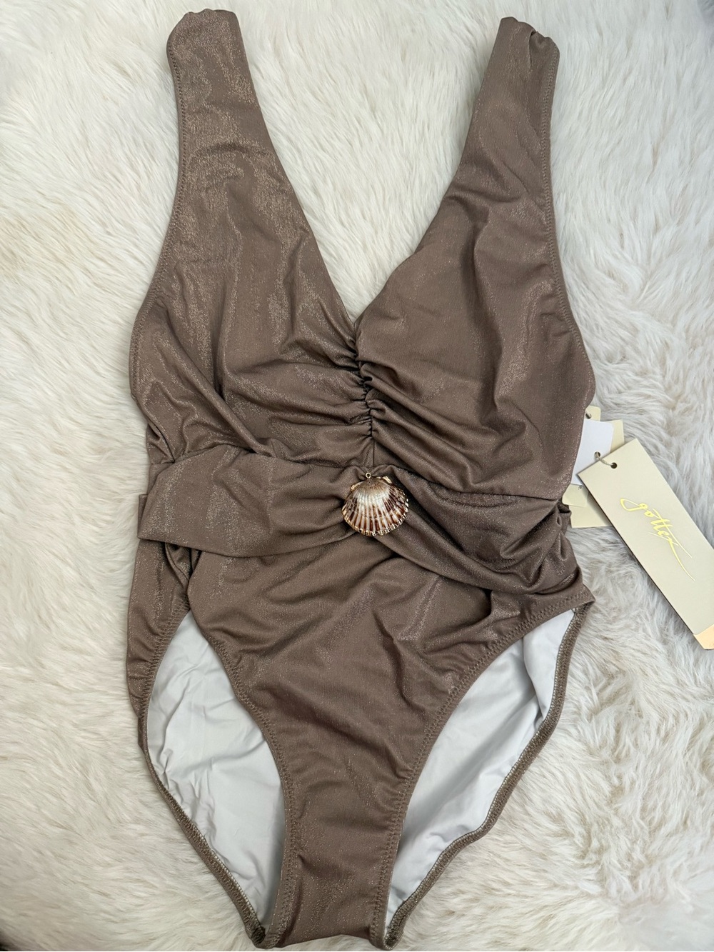 Gottex Sand Metallic-Thread Swimwear